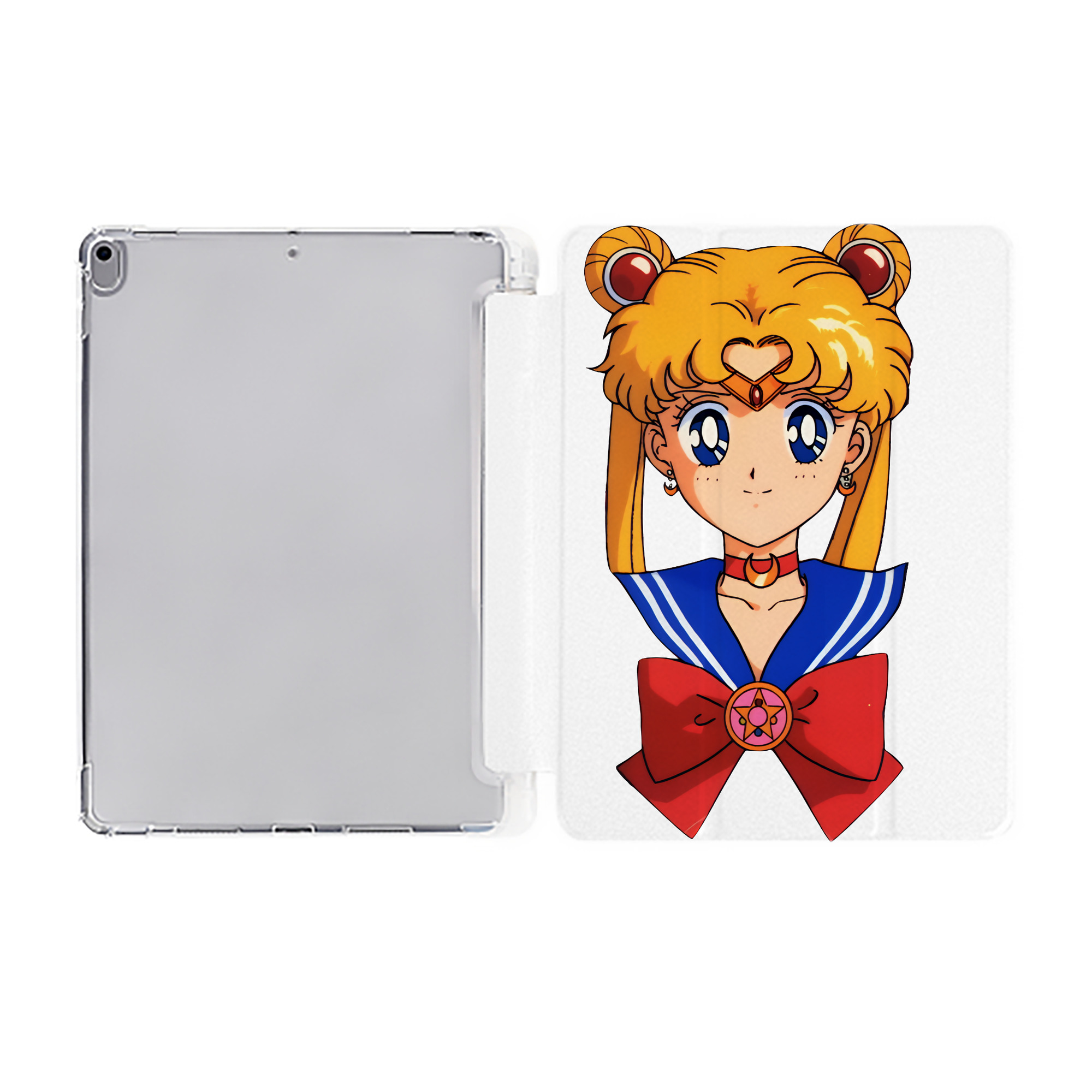 （画像用） 美少女戦士セーラームーン 月野 うさぎ つきの うさぎ Sailor Moon Tsukino Usagi IPad ケース ペン収納付き 三つ折りスタンド PUレザー×シリコン 対応機種9.5/10.5/10.9インチ
